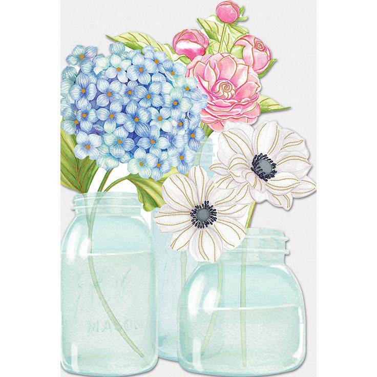 Pictura Mason Jar Vases Friendship Card featuring a rustic jar design and floral accents, perfect for heartfelt greetings and gifts.